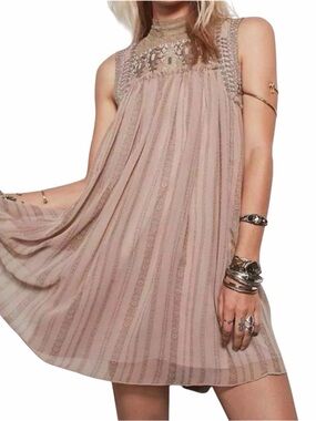 FREE PEOPLE Penny Georgette Lace BabyDoll Dress.